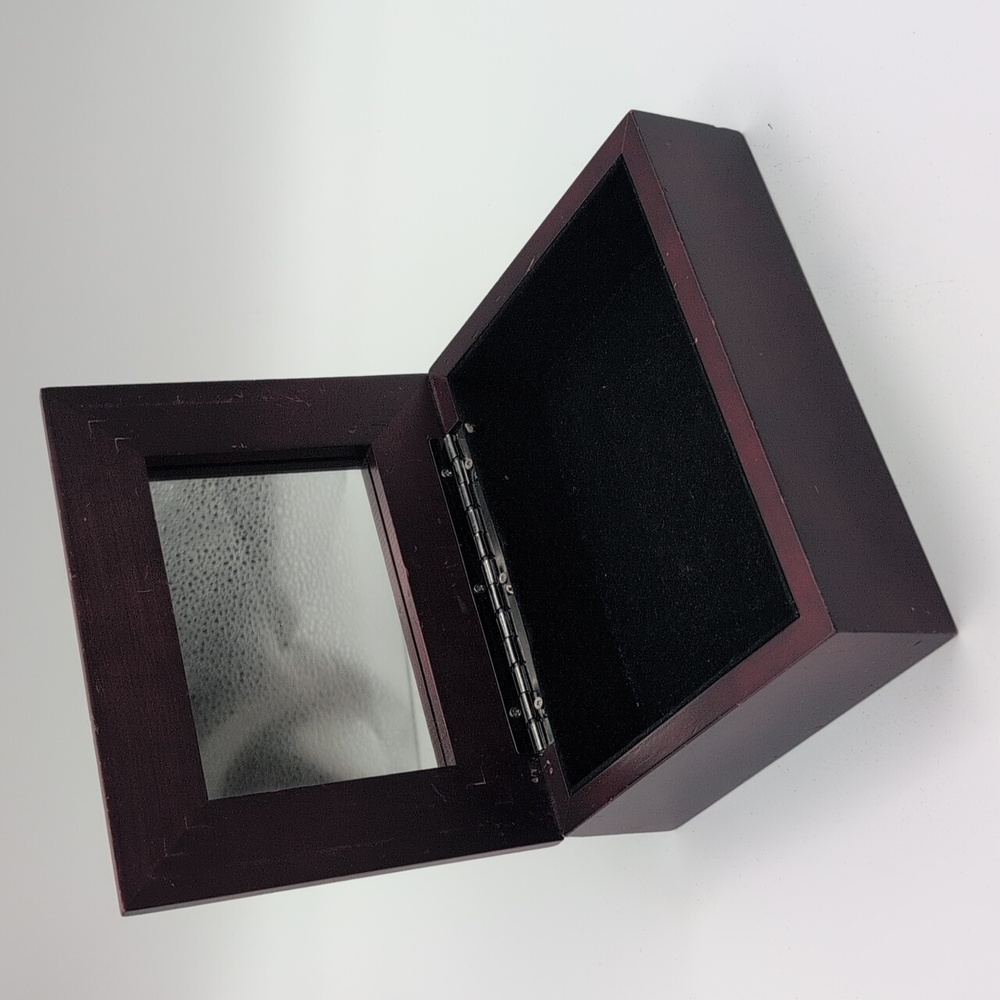 Elegant Decorative Wooden Trinket Jewelry Box with Silver Accents - Picture 3 of 10